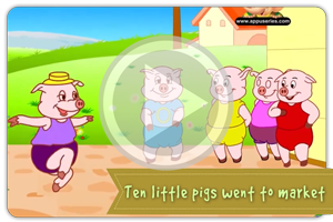 Ten little pigs went to market 