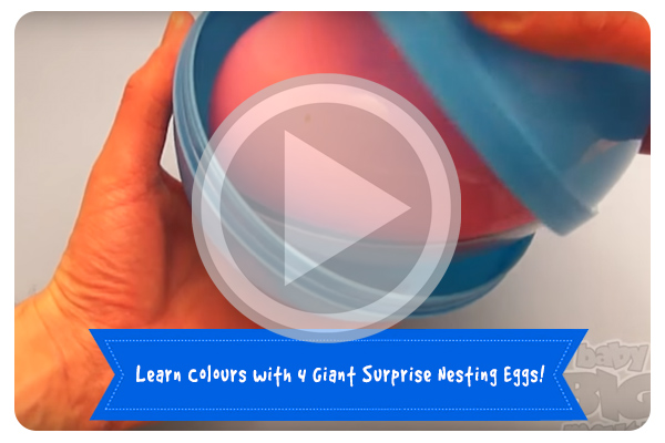 Learn Colours with 4 Giant Surprise Nesting Eggs!