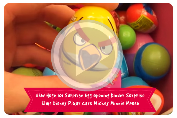 NEW Huge 101 Surprise Egg Opening Kinder Surprise Elmo Disney Pixar Cars Mickey Minnie Mouse