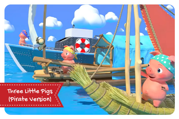 Three Little Pigs (Pirate Version) | CoComelon Nursery Rhymes & Kids Songs