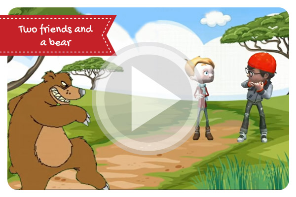Two friends and a bear|English short story|kids story|moral story||